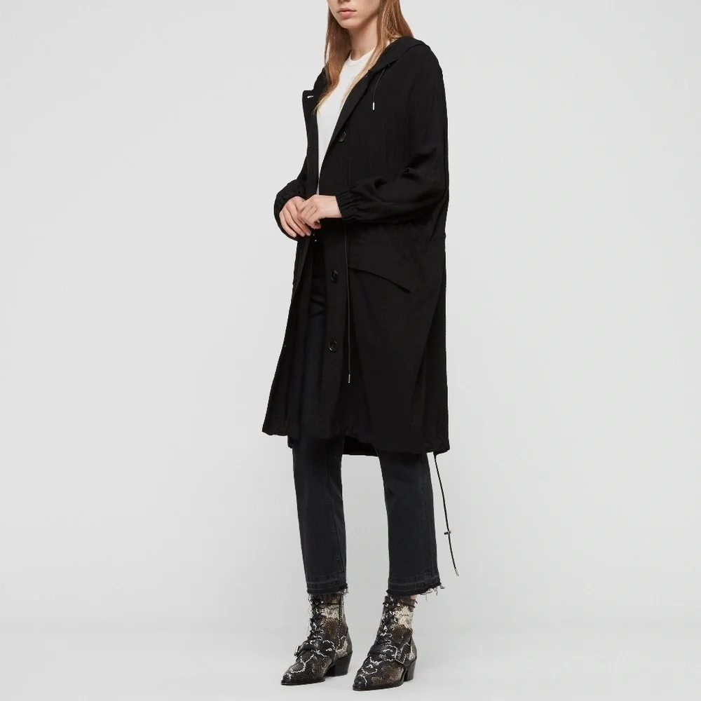 ALLSAINTS Lightweight Bay Parka Black Small - Picture 2 of 6